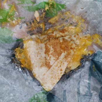Taco Bell - Chicken Quesadilla all 4 pieces smoothed together by the workers there. - Fast Food Near Me - Copperas Cove, Texas