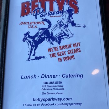 Betty's Parkway Restaurant - a sign for the restaurant - New American Near Me - Columbia, Tennessee Betty's Parkway Restaurant - a sign for the restaurant - New American Near Me - Columbia, Tennessee