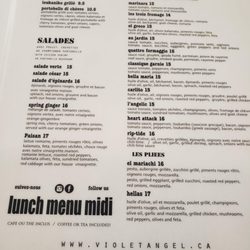 Violet Angel - Menu