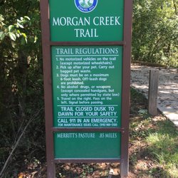 Morgan Creek Trail - Closeup of the Morgan Creek Trail sign.