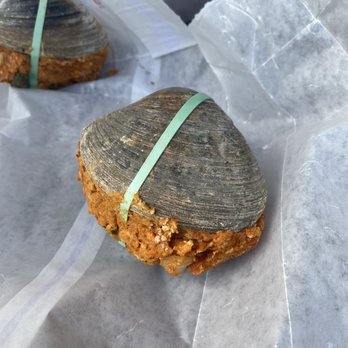 Flo's Clam Shack - Stuffed Quahog - salty and only filled with breadcrumbs. Did not find any clams..... - Seafood Near Me - Middletown, Rhode Island