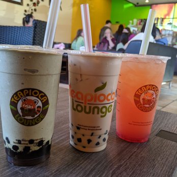 Teapioca Lounge - Matcha creme, coconut cream, and strawberry lemonade - from least to most sweet ! All are delicious though - Coffee & Tea Near Me - Oklahoma City, Oklahoma Teapioca Lounge - Matcha creme, coconut cream, and strawberry lemonade - from least to most sweet ! All are delicious though - Coffee & Tea Near Me - Oklahoma City, Oklahoma