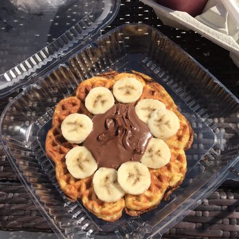 The Juice Pod - Viking waffle (gluten free) with Nutella and bananas - Juice Bars & Smoothies Near Me - Avalon, New Jersey