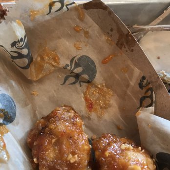 Fire Wings - This is peanut butter and it's literally so dry, I couldn't dip for extra flavor. - Chicken Wings Near Me - San Mateo, California