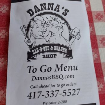 Danna's Bar-B-Que and Burger Shop - Menu - Barbeque Near Me - Branson, Missouri