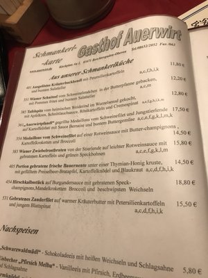 Menu photo 1 Auerwirt Berchtesgaden, BY Menu photo 1 Auerwirt Berchtesgaden, BY
