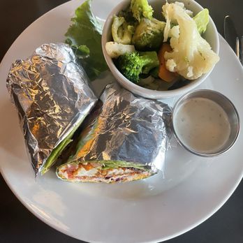 Galaxy Cafe - Austin - Fish Wrap with side of Vegetables - Breakfast & Brunch Near Me - Austin, Texas Galaxy Cafe - Austin - Fish Wrap with side of Vegetables - Breakfast & Brunch Near Me - Austin, Texas