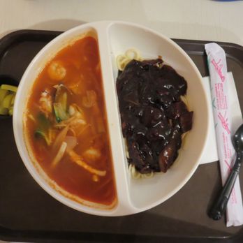 Jin Jja Roo - #21 black bean noodle and spicy seafood noodle combo for 9.99 - Korean Near Me - New York, New York