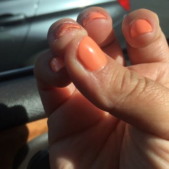 Magic Nails - Picture speaks for itself, and this after me asking to unstick and file. - Nail Salons Near Me - Reno, Nevada