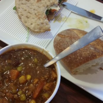 Panera Bread - Turkey chili, tomato mozzarella flatbread sandwich with baguette. - Sandwiches Near Me - Moreno Valley, California Panera Bread - Turkey chili, tomato mozzarella flatbread sandwich with baguette. - Sandwiches Near Me - Moreno Valley, California
