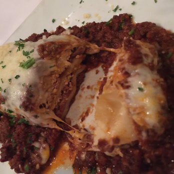 That's Amore Restaurant - Lasagna sliced, see the meaty layers? - Italian Near Me - Rockville, Maryland