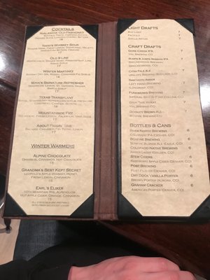 Menu photo 2 Avalanche Pub Vail, CO