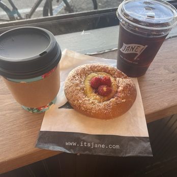 Jane The Bakery - Latte + raspberry brioche + cold brew - Bakeries Near Me - San Francisco, California Jane The Bakery - Latte + raspberry brioche + cold brew - Bakeries Near Me - San Francisco, California