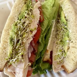 California Turkey sandwich. I am not a sprouts guy but it was very good. California Turkey sandwich. I am not a sprouts guy but it was very good.