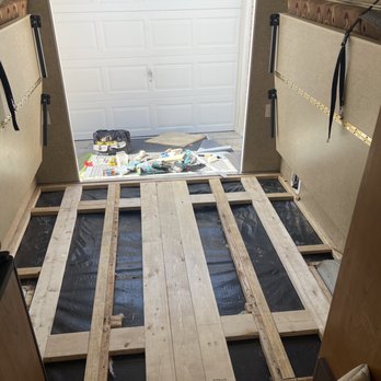 Mobile RV Travel Repairs - Toy hauler reinforce flooring for motorbike - RV Repair Near Me Mobile RV Travel Repairs - Toy hauler reinforce flooring for motorbike - RV Repair Near Me
