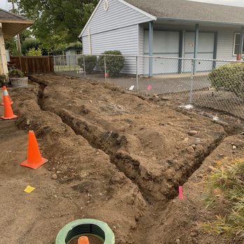 Blue Skies Lawn Care - Trenches for the irrigation system - Lawn Services Near Me