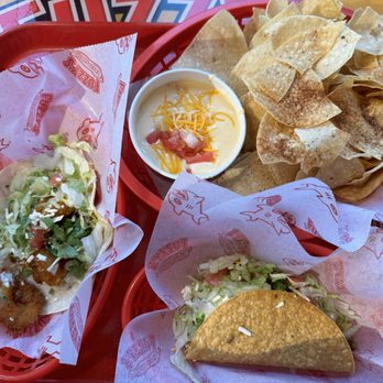 Fuzzy's Taco Shop - Tempura Shrimp Taco, Chips & Queso, Seasoned Ground Beef Taco - Mexican Near Me - Arvada, Colorado Fuzzy's Taco Shop - Tempura Shrimp Taco, Chips & Queso, Seasoned Ground Beef Taco - Mexican Near Me - Arvada, Colorado