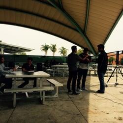 Costa Mesa Middle & High School - This is a picture of the ROP class getting ready to film a shot underneath the dome