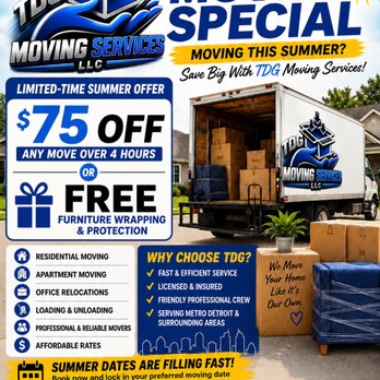 TDG Moving Services - Movers Near Me - Romulus, Michigan TDG Moving Services - Movers Near Me - Romulus, Michigan