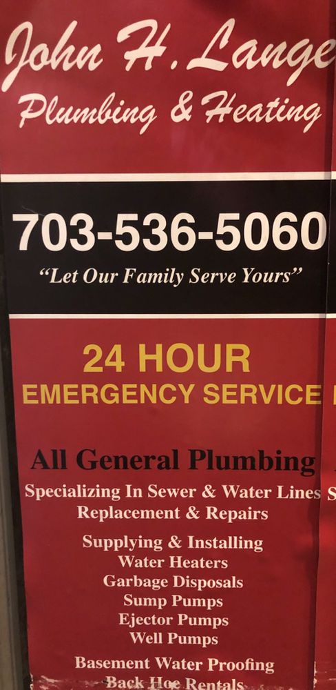 Slide of John H Lange Plumbing and Heating