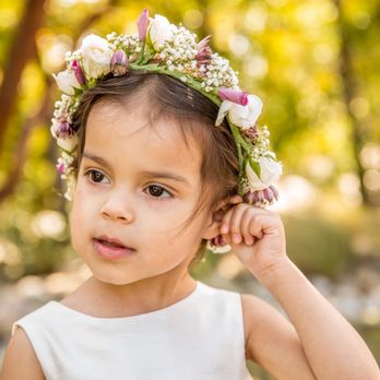 Petals By Katie - Floral wreath for the flower girl - Florists Near Me Petals By Katie - Floral wreath for the flower girl - Florists Near Me