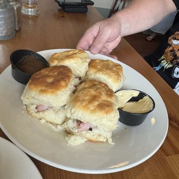 The Blacksburg Tavern - Smoked Ham Biscuits (Four). - Southern Near Me - Blacksburg, Virginia The Blacksburg Tavern - Smoked Ham Biscuits (Four). - Southern Near Me - Blacksburg, Virginia