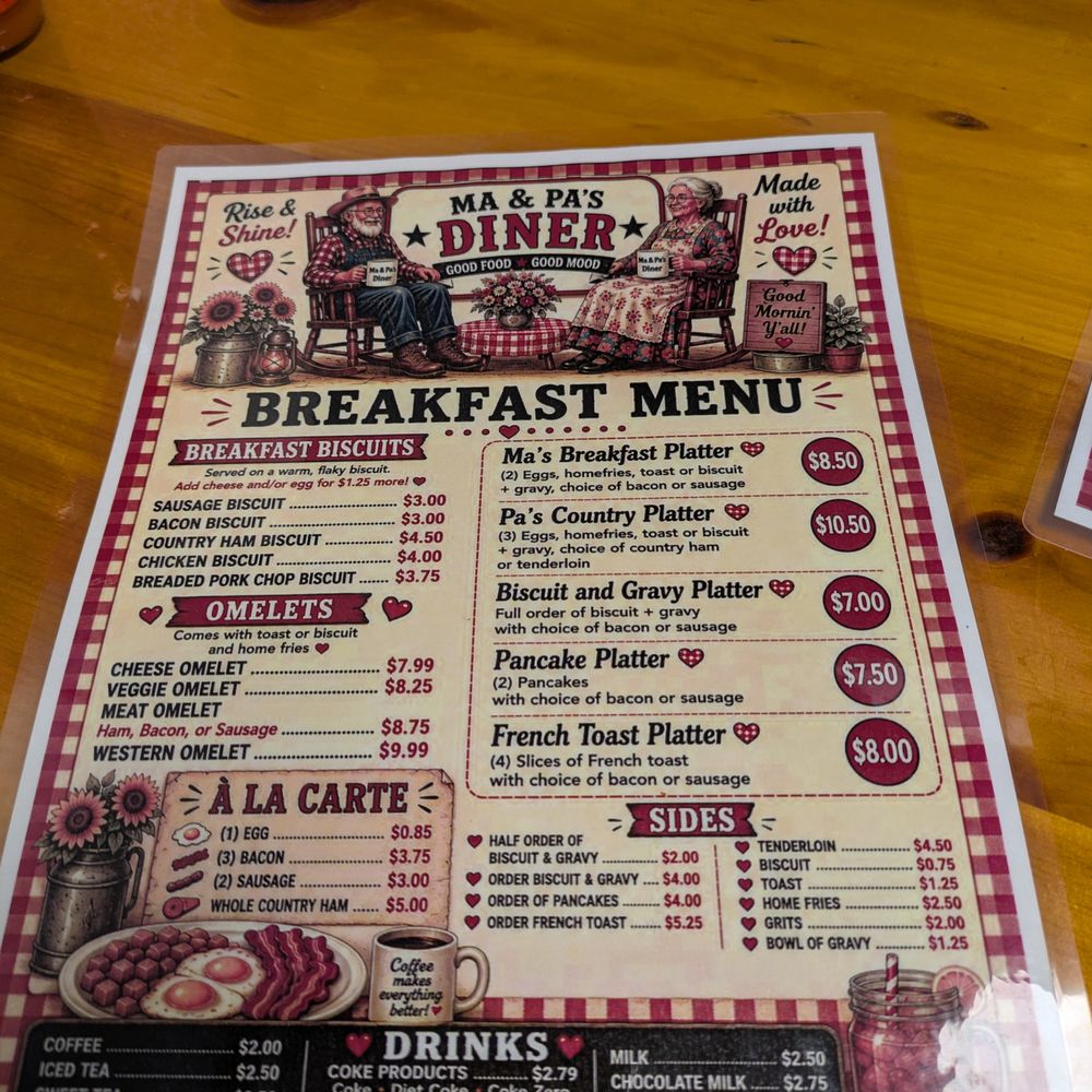Ma & Pa Diner - Menu - Diners Near Me - Cave City, Kentucky Ma & Pa Diner - Menu - Diners Near Me - Cave City, Kentucky