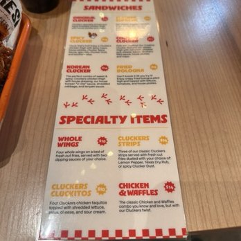 Cluckers - Sandwich and specialty item menu - Chicken Shop Near Me - Reno, Nevada