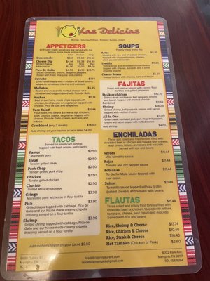 Menu photo 4 Las Delicias Memphis, TN