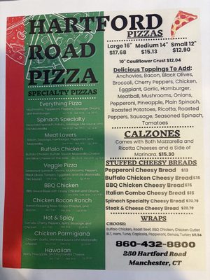 Menu photo 2 Hartford Road Pizza Manchester, CT
