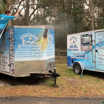 Mandrell's Pressure Cleaning - My daughter helping keep the trailer fleet looking sweet. - Gutter Services Near Me Mandrell's Pressure Cleaning - My daughter helping keep the trailer fleet looking sweet. - Gutter Services Near Me