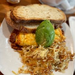 Cafe Sarafornia - Build your own omelet with chorizo, bacon, cheddar, and avocado.