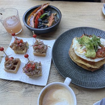 Curio - Latte, duende, chicken and waffle bites, huevos rancheros - Bars Near Me - San Francisco, California Curio - Latte, duende, chicken and waffle bites, huevos rancheros - Bars Near Me - San Francisco, California
