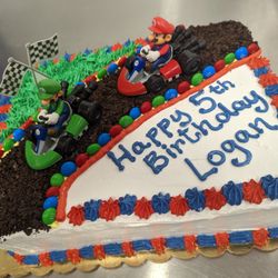 Cold Stone Creamery - Custom Mario Rectangle Ice Cream Cake - Yummy!