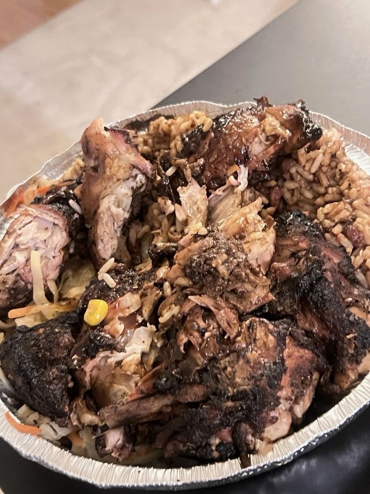 Food from Peppa's Jerk Chicken Restaurant