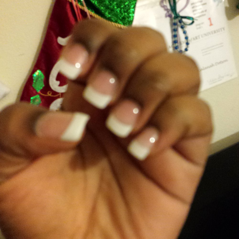 X-Nails - This is a full set white tip - Nail Salons Near Me - Elk Grove, California X-Nails - This is a full set white tip - Nail Salons Near Me - Elk Grove, California