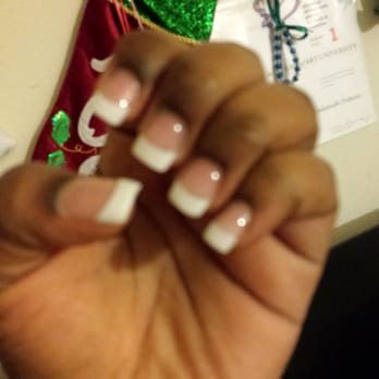 X-Nails - This is a full set white tip - Nail Salons Near Me - Elk Grove, California