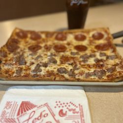 Ledo Pizza - Pepperoni and sausage pizza