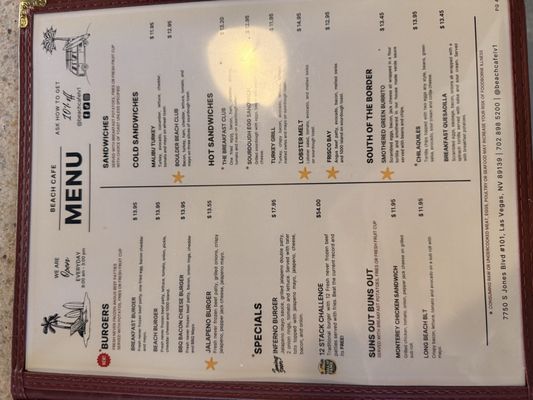 Menu photo 3 Beach Cafe Las Vegas, NV Menu photo 3 Beach Cafe Las Vegas, NV