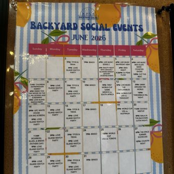 Backyard Social - events calendar June 2026 - Food Trucks Near Me - Fort Myers, Florida