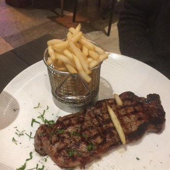 The Bored Monkey - Sirloin cooked exactly to medium rare with fries - Restaurants Near Me - Narrabeen, NSW