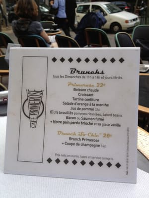 Menu photo 2 Le Primerose Paris, 75 Menu photo 2 Le Primerose Paris, 75