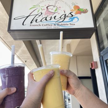 Thang's French Coffee & Bubble Tea - Blueberry Milk Tea, Mango-Coconut, & Soursop-Orange. - Juice Bars & Smoothies Near Me - Honolulu, Hawaii Thang's French Coffee & Bubble Tea - Blueberry Milk Tea, Mango-Coconut, & Soursop-Orange. - Juice Bars & Smoothies Near Me - Honolulu, Hawaii