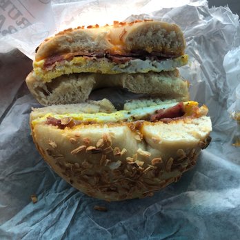 Bruegger's Bagels - Egg, Egg & Cheese with Bacon, Ham or Sausage - Bagels Near Me - Coraopolis, Pennsylvania