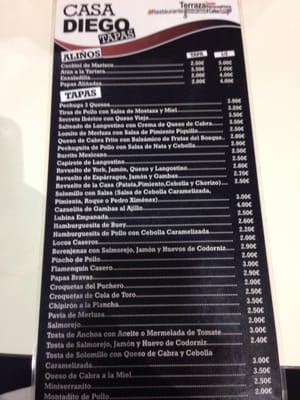 Menu photo 1 Bar Casa Diego Utrera, SE