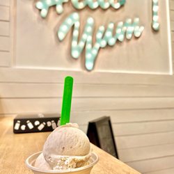 Milk & Cookies - Brown Butter Toffee ice cream. Single scoop is pretty large!