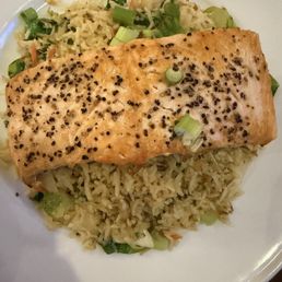 Salmon fried rice with crab meat Salmon fried rice with crab meat