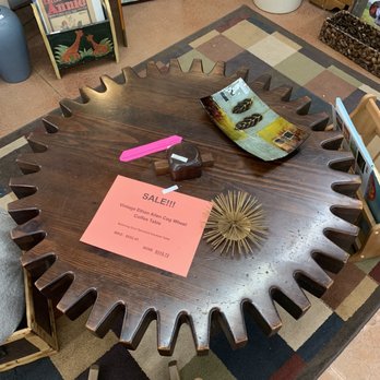 The Mercantile - Cool wooden cog coffee table - Antiques Near Me - Fort Worth, Texas