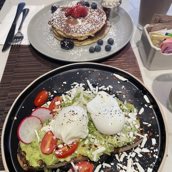 Florence Prime Diner - Avocado Toast and Classic buttermilk pancake - Diners Near Me - Elmhurst, New York