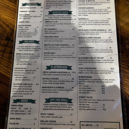 Menu as of June 2023 Menu as of June 2023